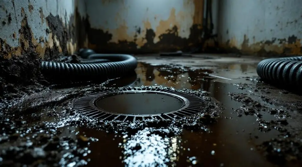Professional technician in safety gear sanitizing an Anchorage home after a sewage backup with specialized equipment.