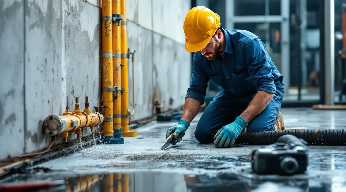 Professional restoration crew performing water extraction in a high-end hotel lobby in Anchorage.